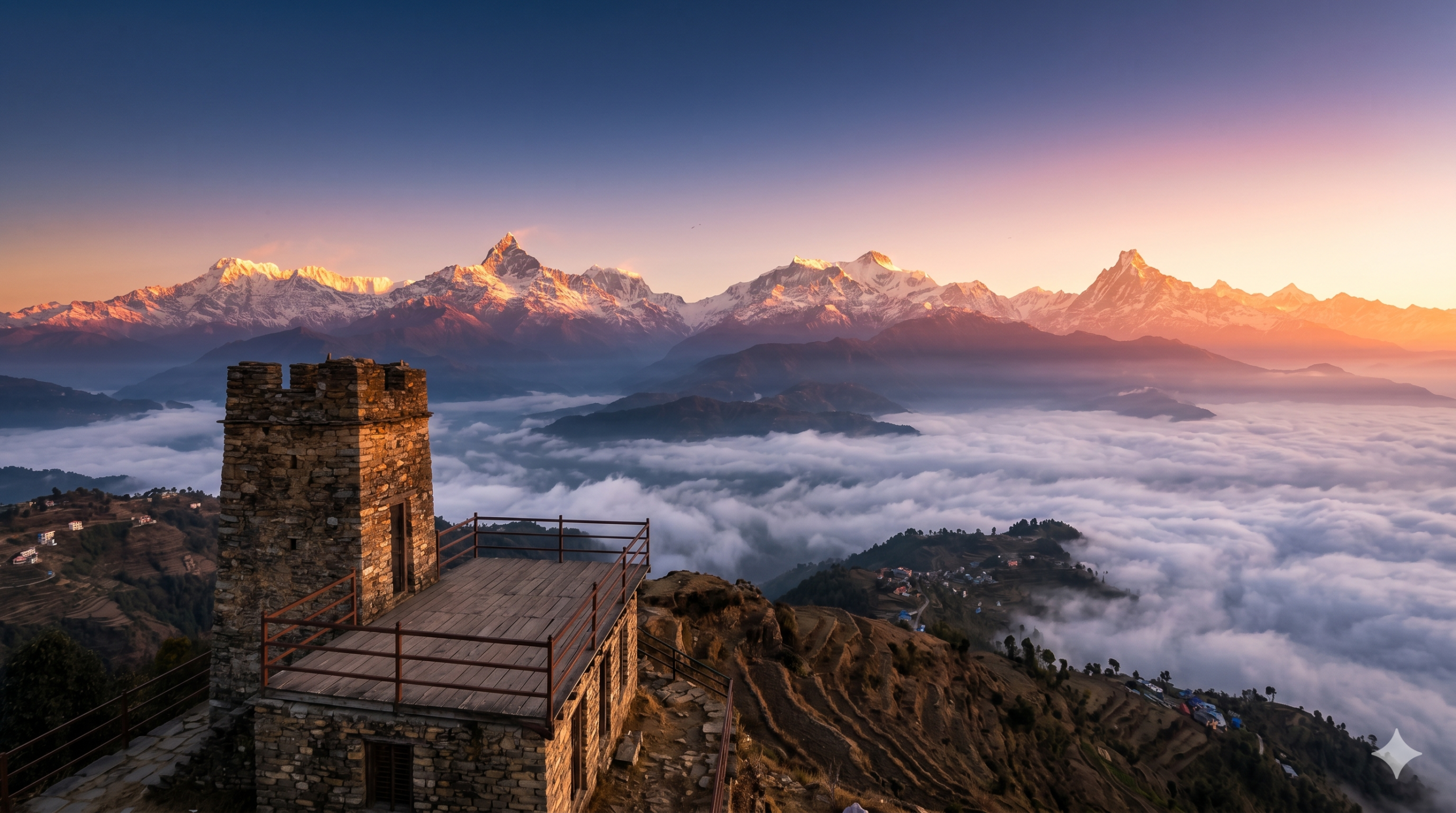 Himalayan Sunrise View from Nagarkot Tower, Nepal - A Trip Like Local Experience